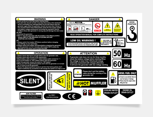 發(fā)電機整體標簽定制
